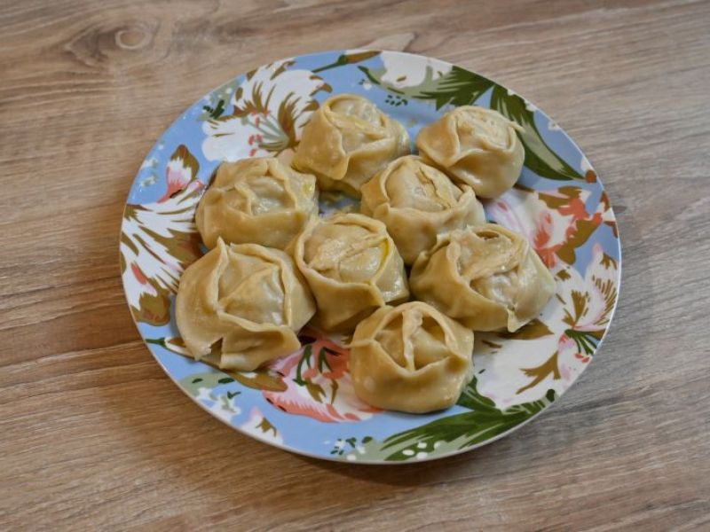 Постные манты с картофелем и грибами